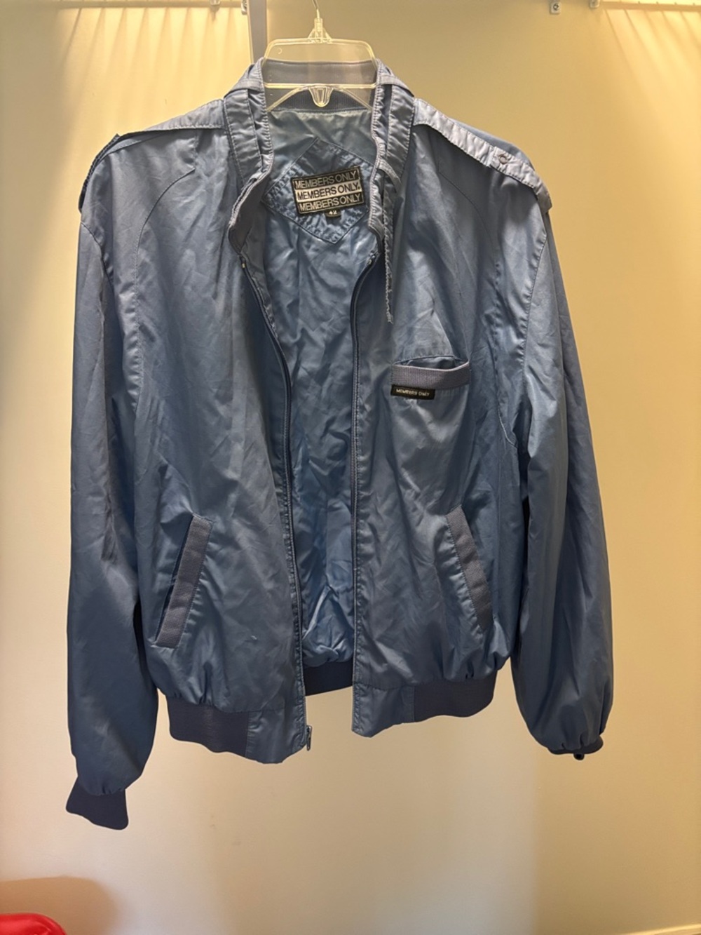 Members Only Light Blue Classic Bomber Jacket